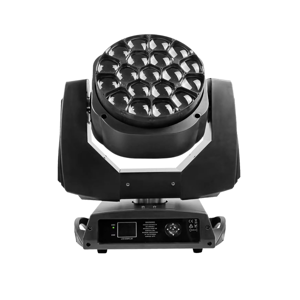 19*15W big Bee Eyes wash moving head led Zoom light clay paky wash k10 B EYE rotation lens dmx move head for party 